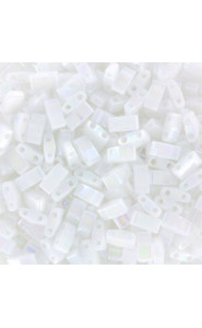Miyuki half tila 5x2.4mm beads - White pearl ab HTL-471